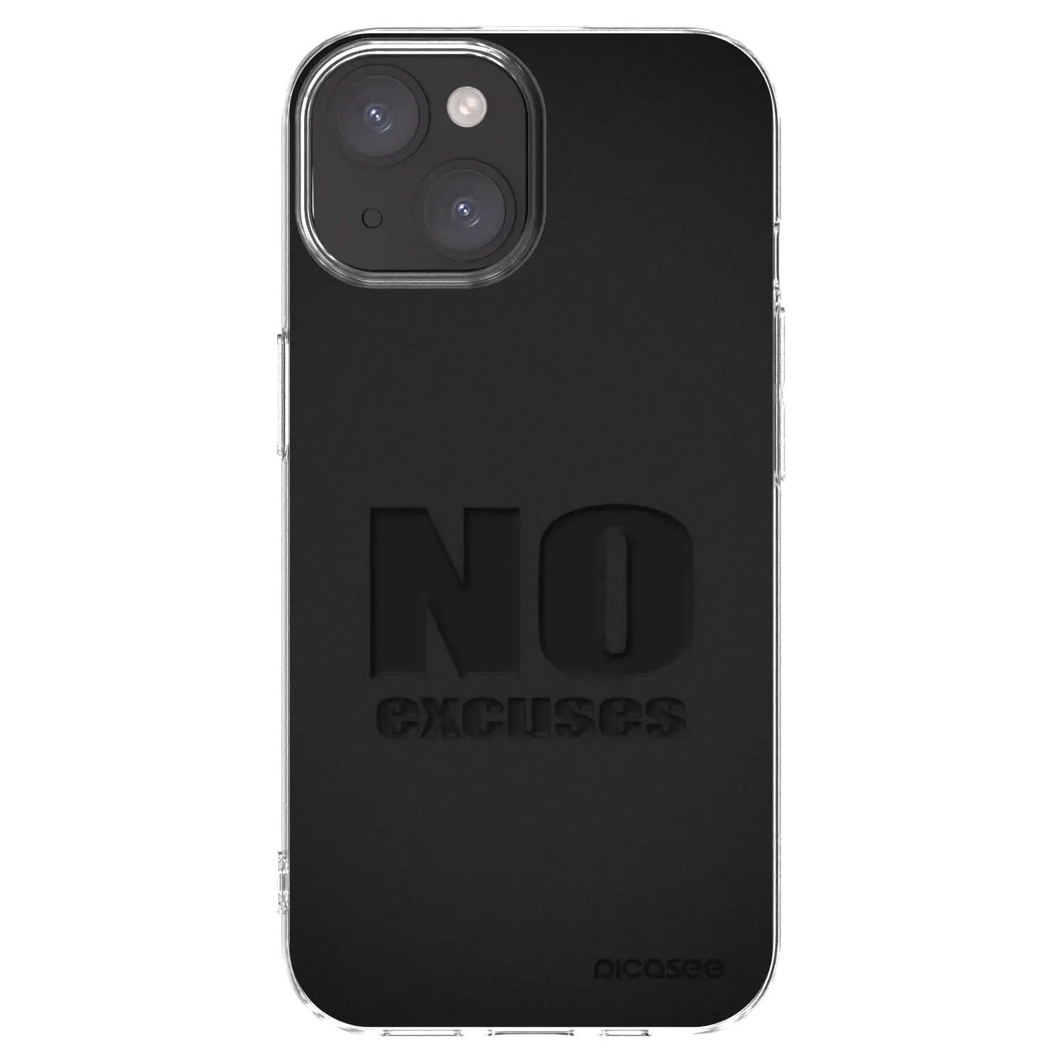 Silikonový průhledný obal pro Apple iPhone 15 - No Excuses