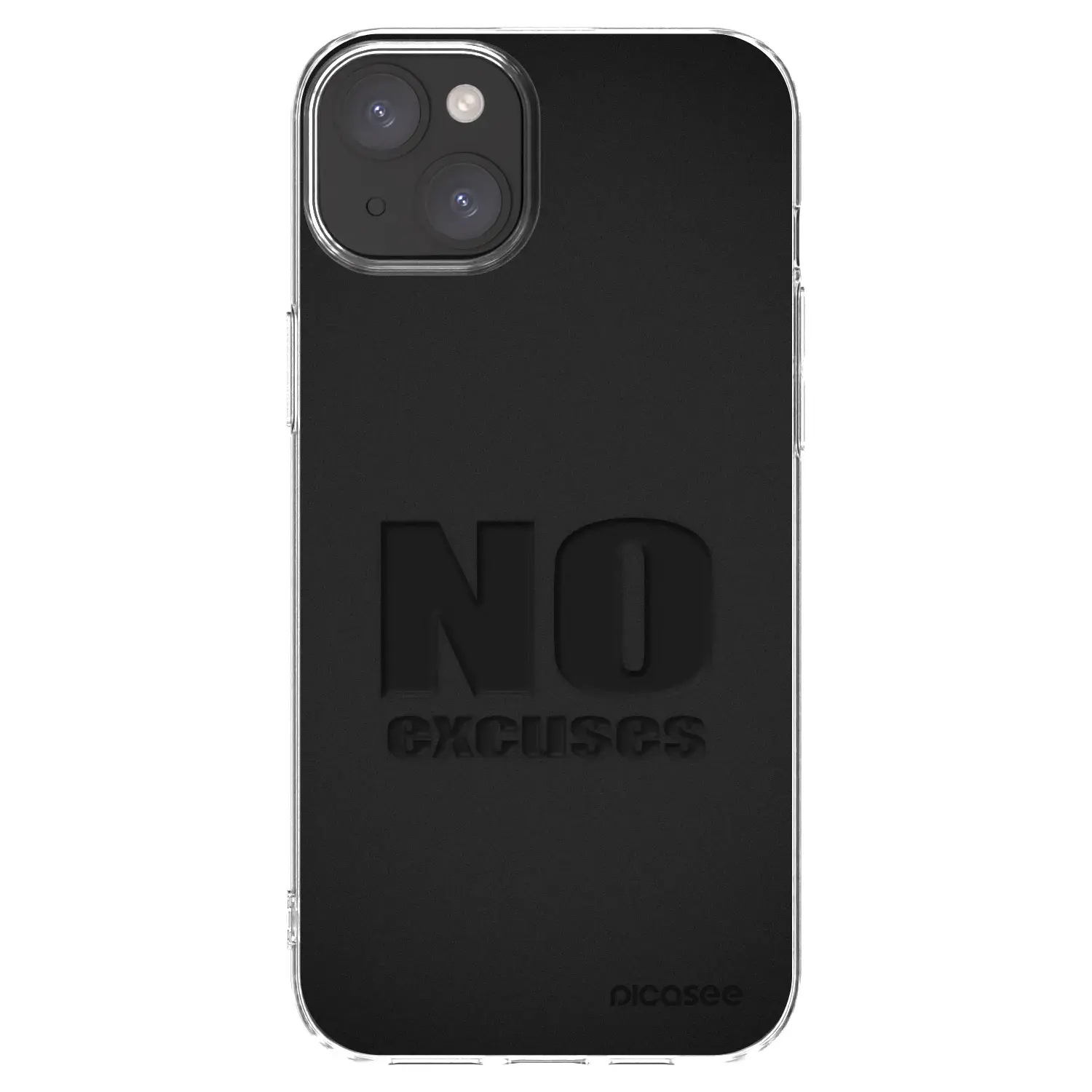 Silikonový průhledný obal pro Apple iPhone 15 Plus - No Excuses