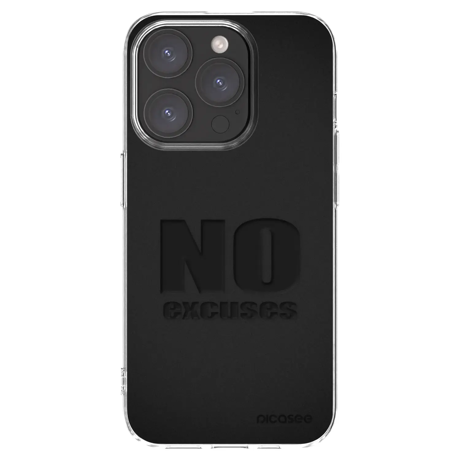 Silikonový průhledný obal pro Apple iPhone 15 Pro - No Excuses