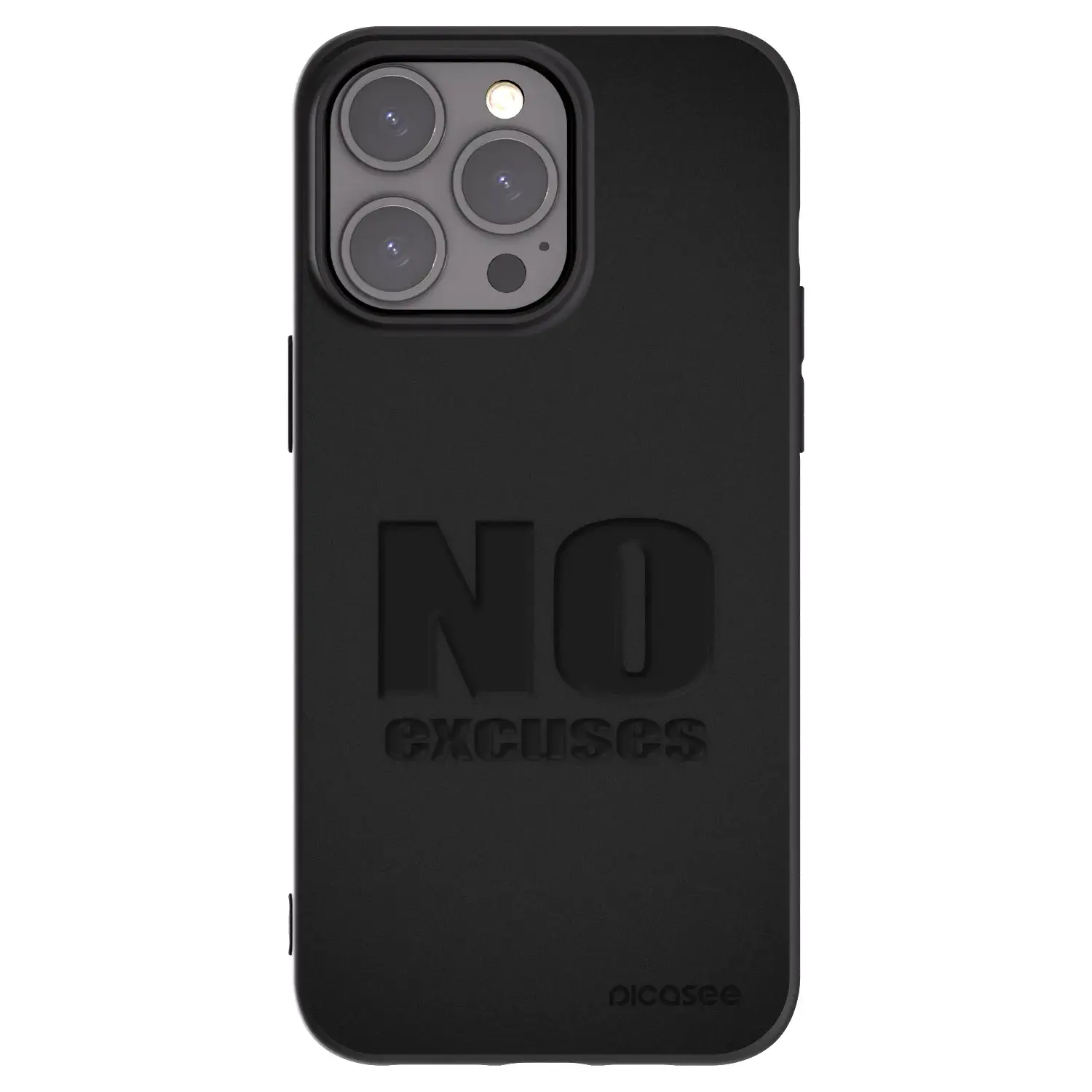Silikonový černý obal pro Apple iPhone 15 Pro Max - No Excuses