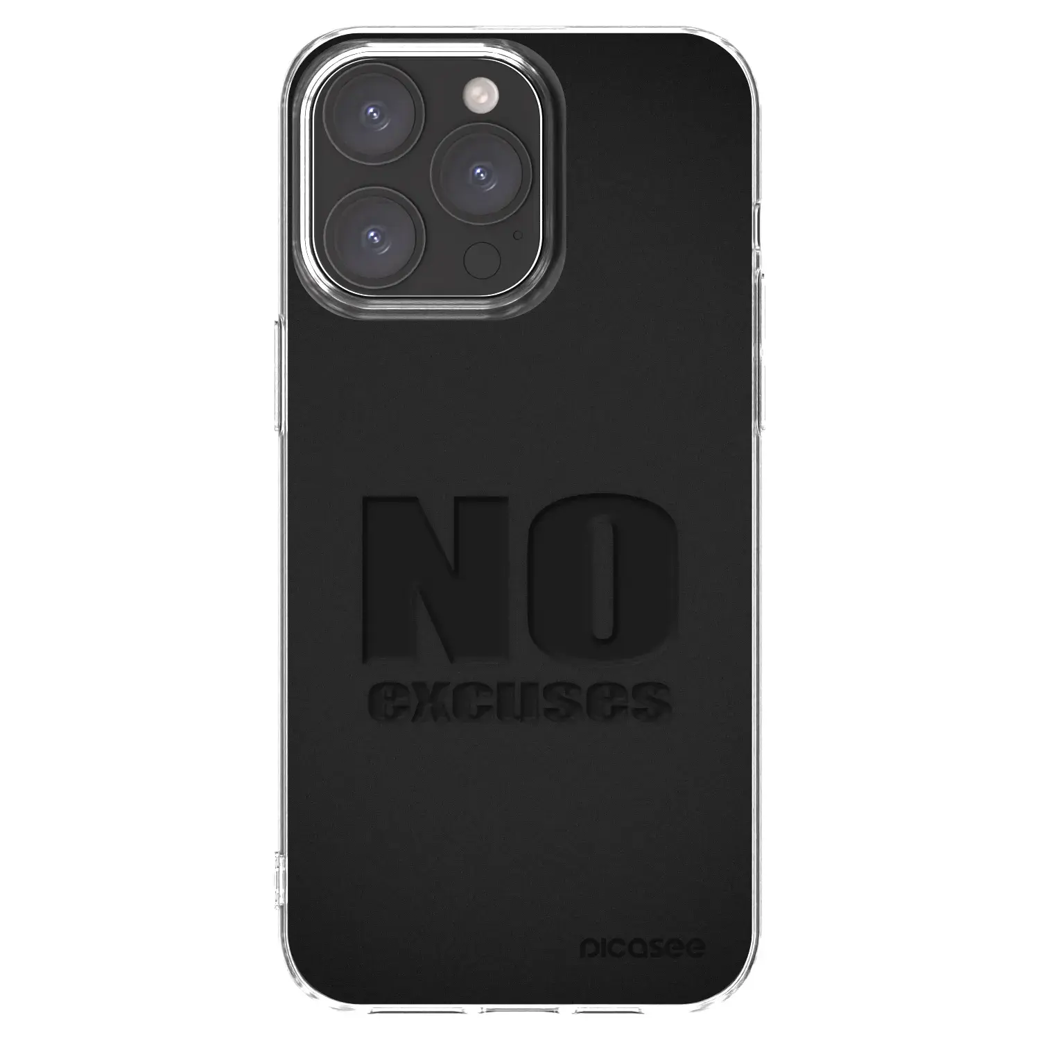 Silikonový průhledný obal pro Apple iPhone 15 Pro Max - No Excuses