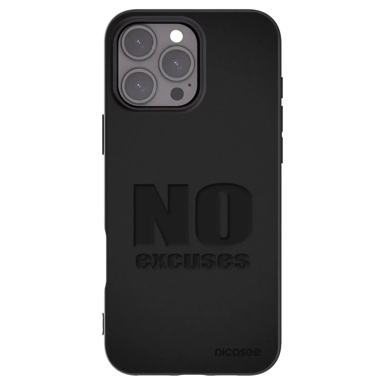 Silikonový černý obal pro Apple iPhone 16 Pro Max - No Excuses