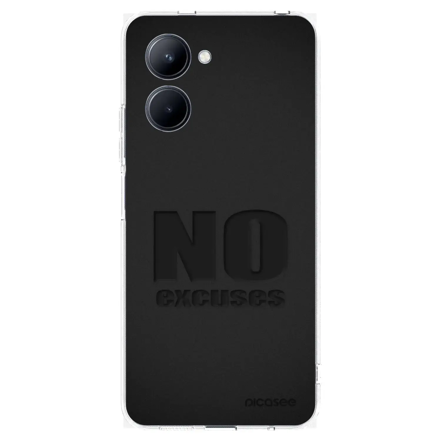 Silikonový průhledný obal pro Realme C33 (2023) - No Excuses