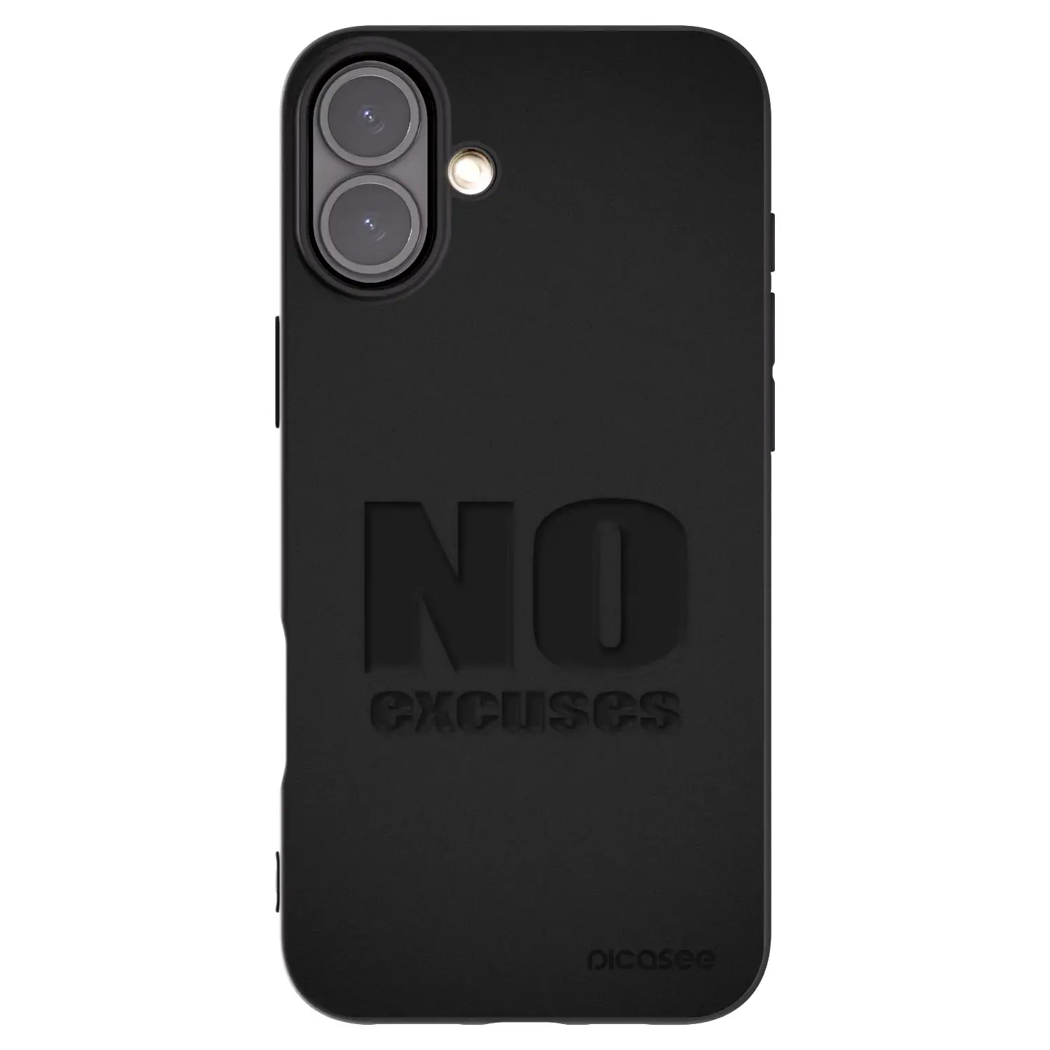 Silikonový černý obal pro Apple iPhone 16 Plus - No Excuses