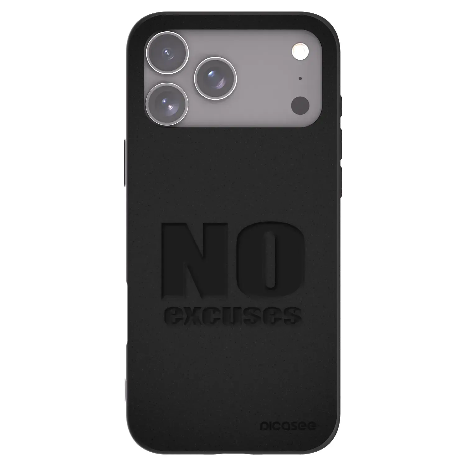 Silikonový černý obal pro Apple iPhone 17 Pro Max - No Excuses