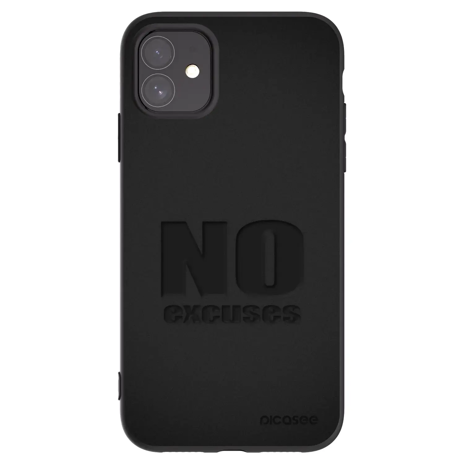 Silikonový černý obal pro Apple iPhone 11 - No Excuses