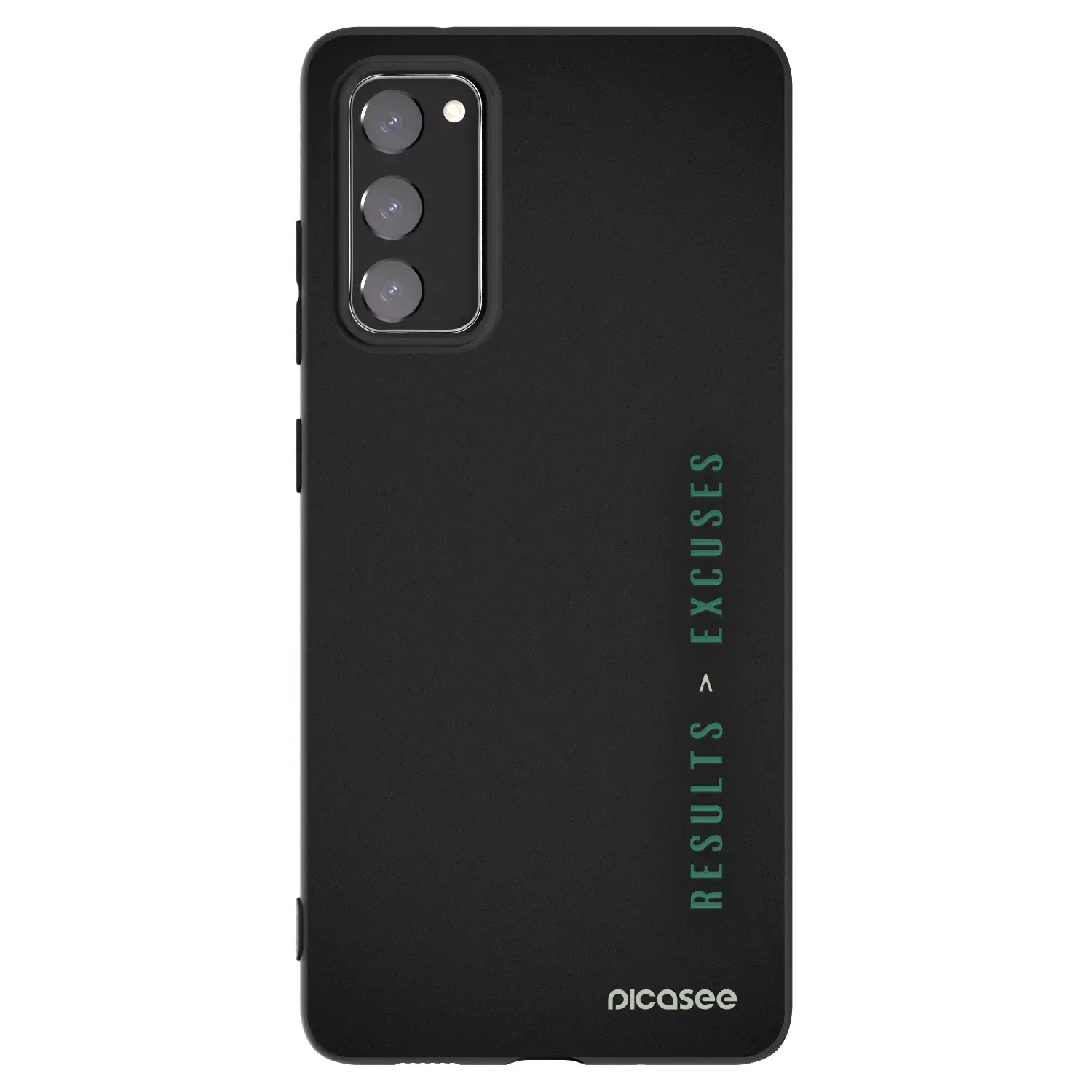 Silikonový černý obal pro Samsung Galaxy S20 FE - Results x Excuses