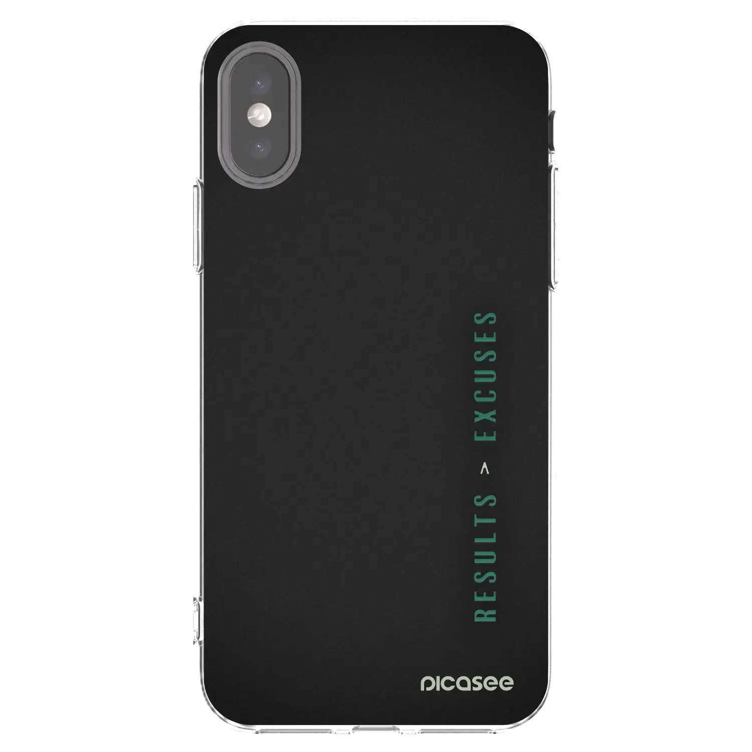 Silikonový průhledný obal pro Apple iPhone X/XS - Results x Excuses