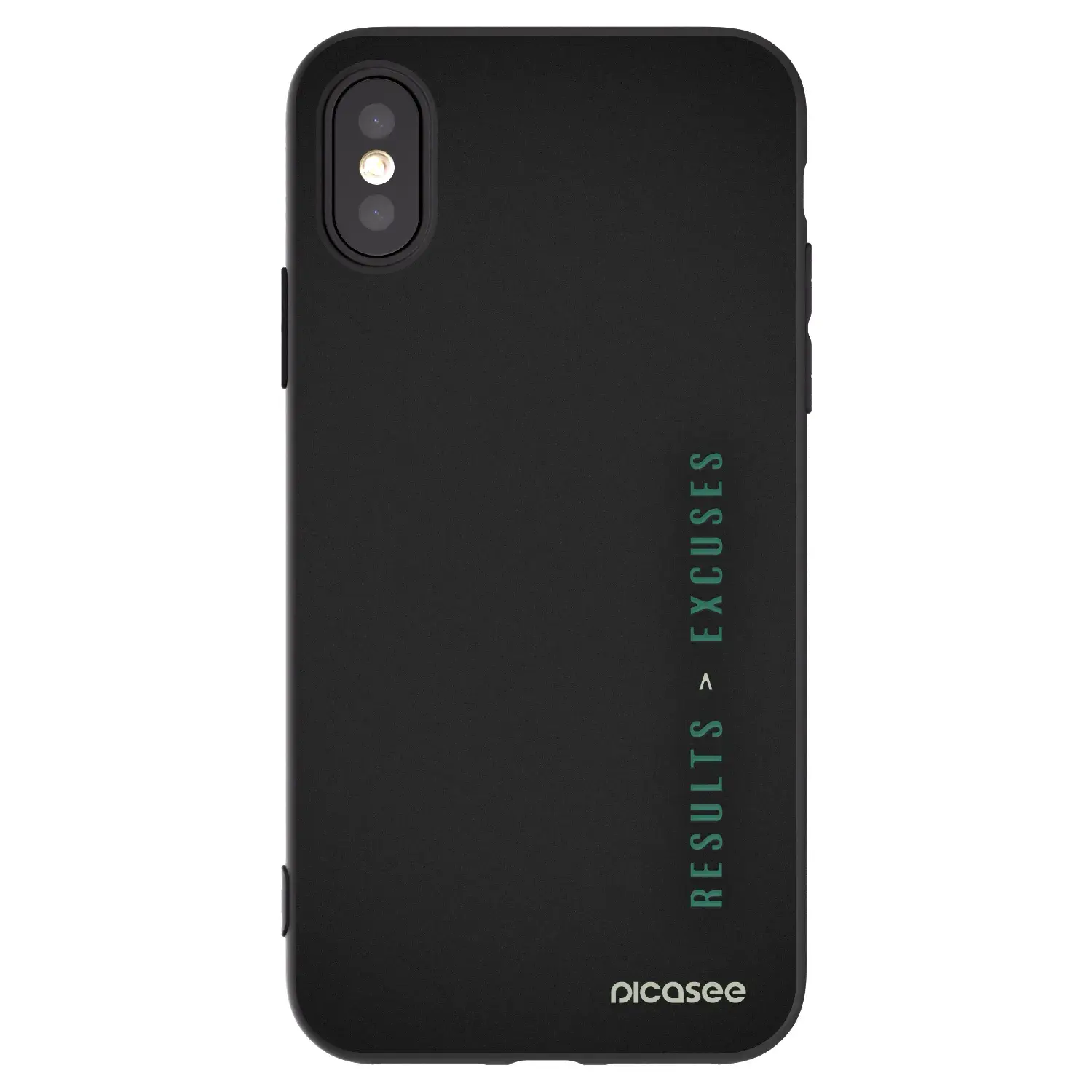 Silikonový černý obal pro Apple iPhone X/XS - Results x Excuses