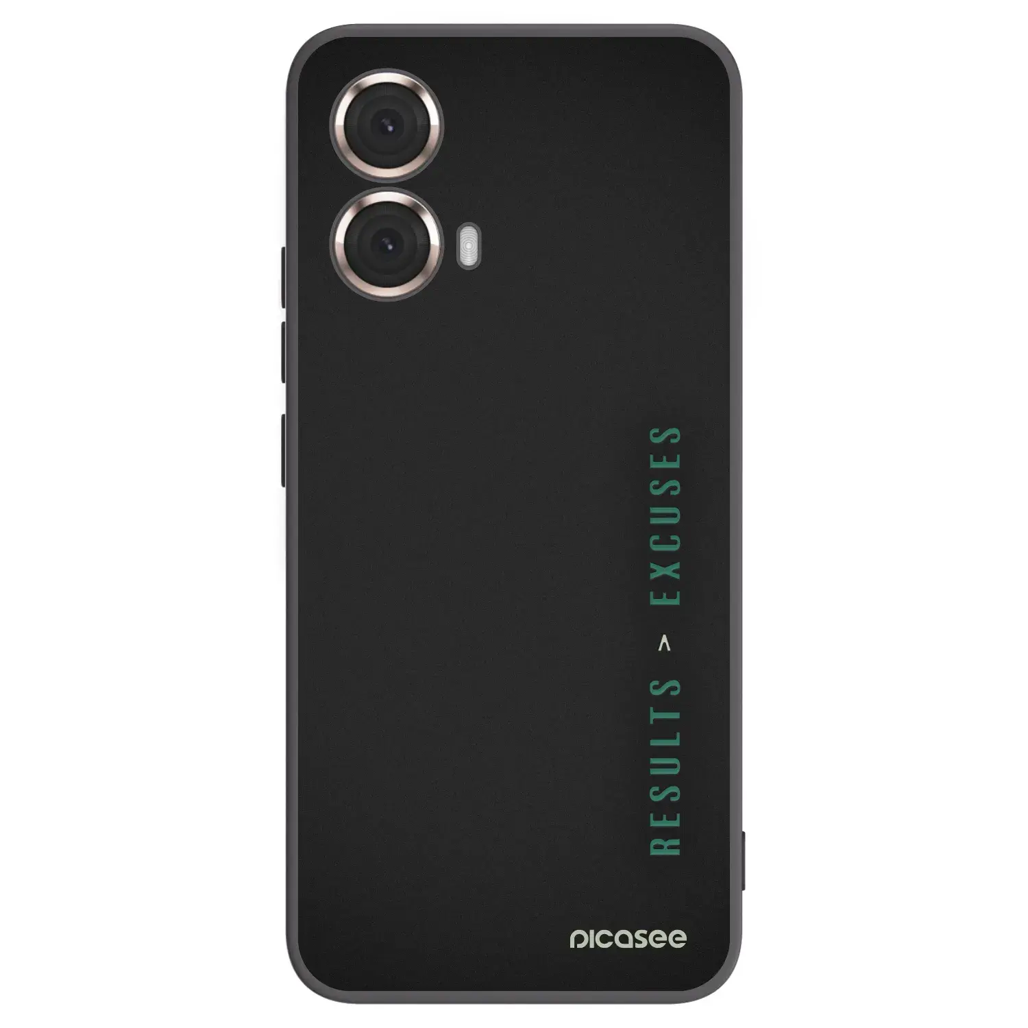 Silikonový černý obal pro Motorola Moto G85 - Results x Excuses