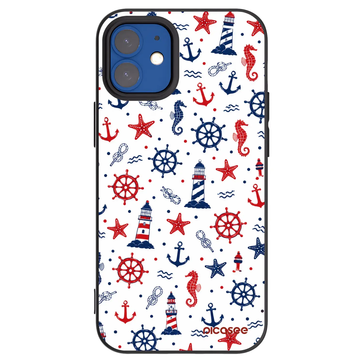 Silikonový černý obal pro Apple iPhone 12 mini - Sailor Vibes