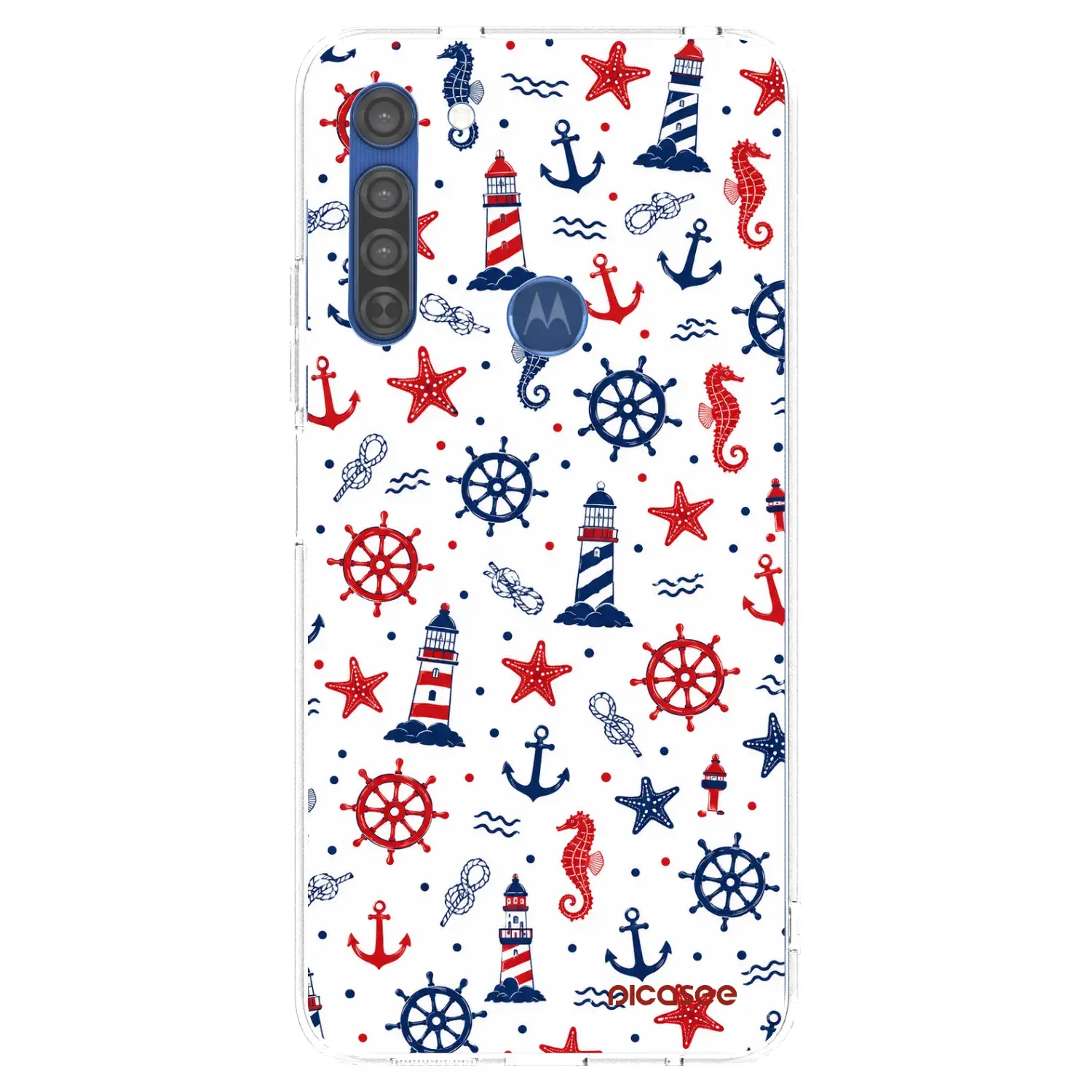 Silikonový průhledný obal pro Motorola Moto G8 - Sailor Vibes