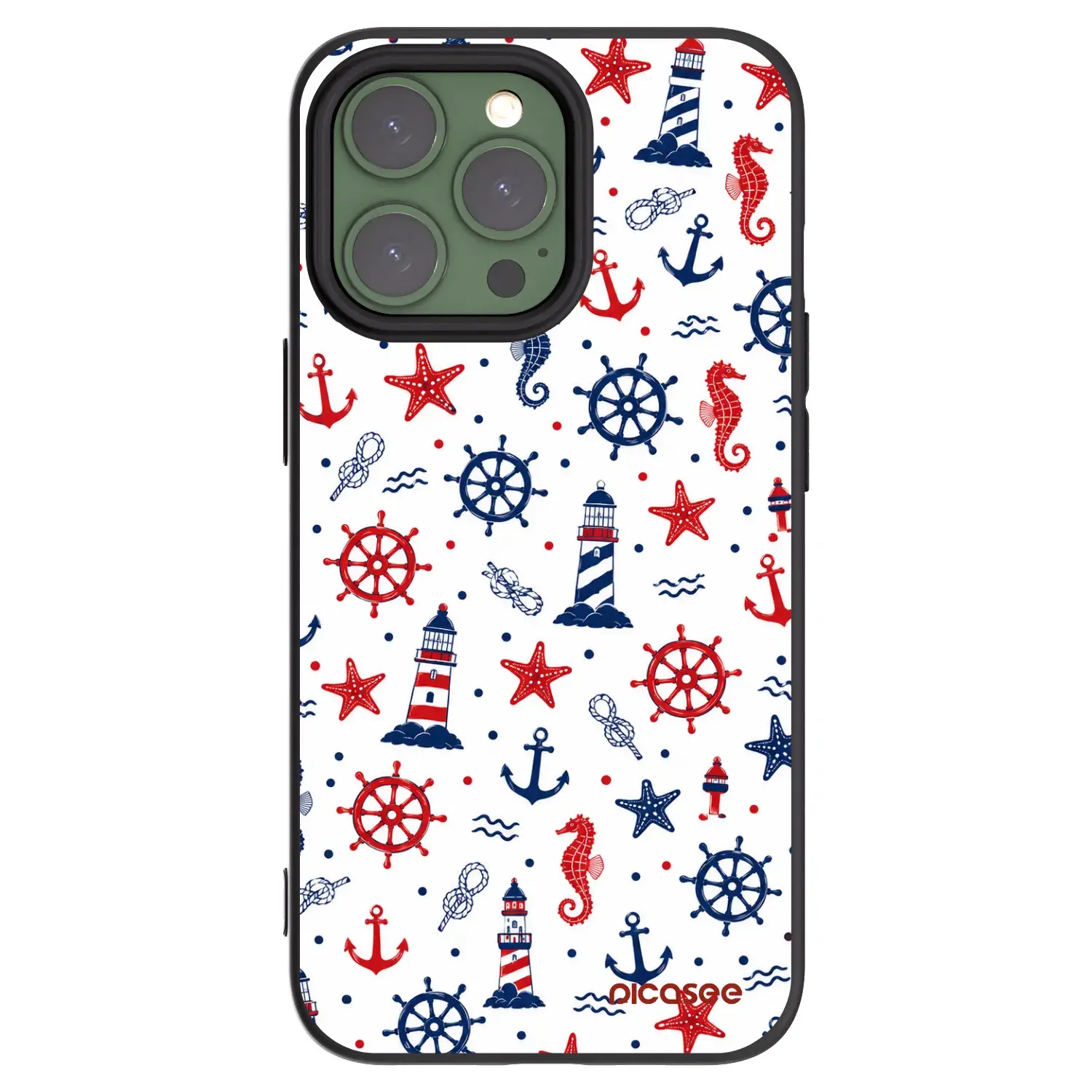 Silikonový černý obal pro Apple iPhone 13 Pro - Sailor Vibes