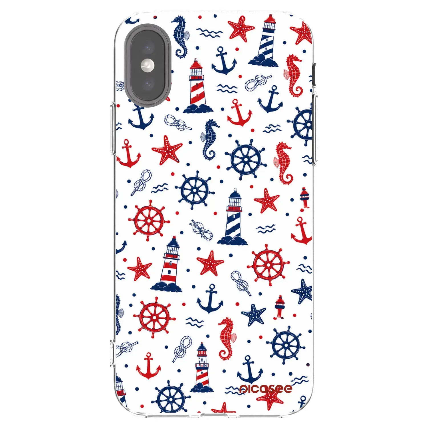 Silikonový průhledný obal pro Apple iPhone X/XS - Sailor Vibes