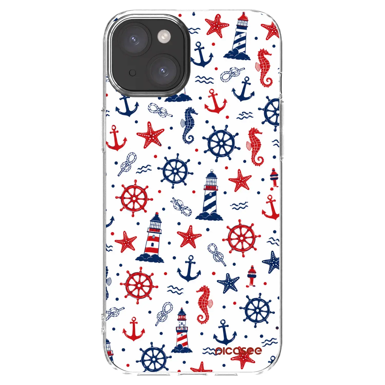 Silikonový průhledný obal pro Apple iPhone 15 Plus - Sailor Vibes