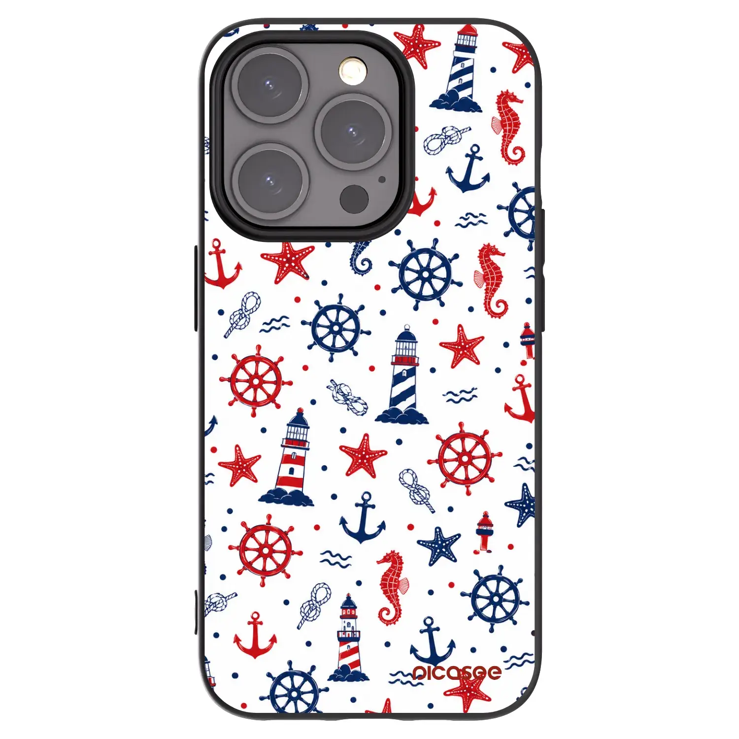 Silikonový černý obal pro Apple iPhone 15 Pro - Sailor Vibes