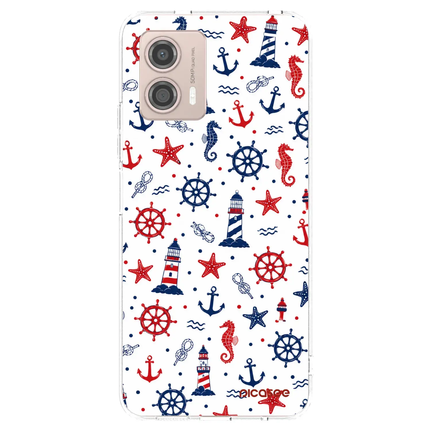 Silikonový průhledný obal pro Motorola Moto G53 5G - Sailor Vibes