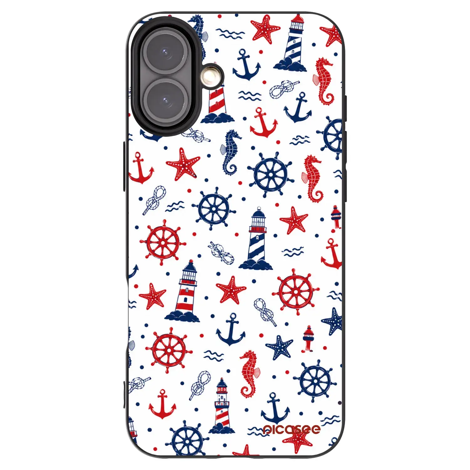 Silikonový černý obal pro Apple iPhone 16 Plus - Sailor Vibes
