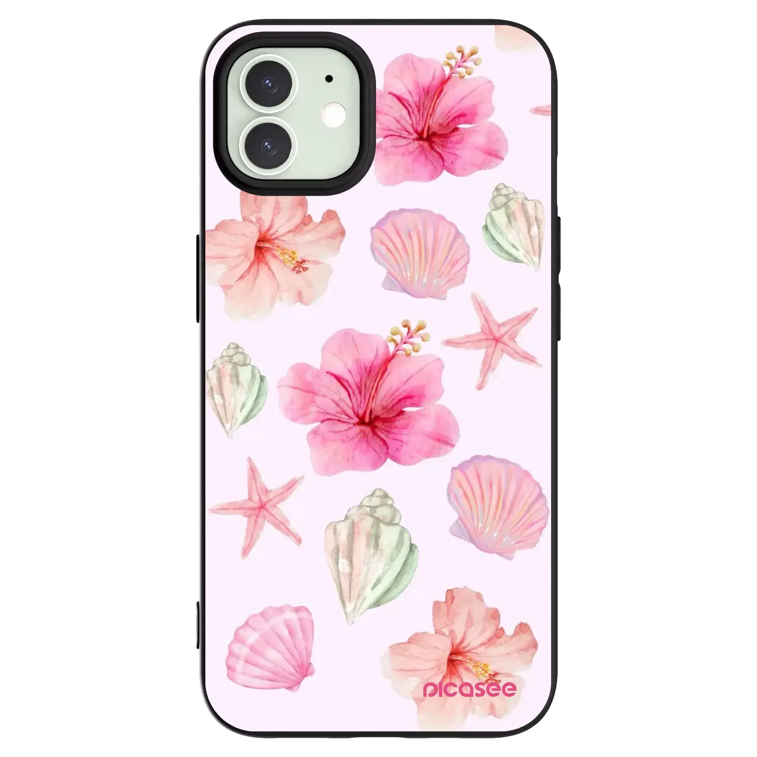 Silikonový černý obal pro Apple iPhone 12 - Blush Lagoon