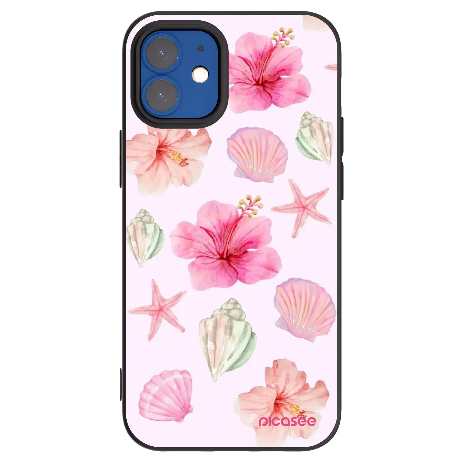Silikonový černý obal pro Apple iPhone 12 mini - Blush Lagoon