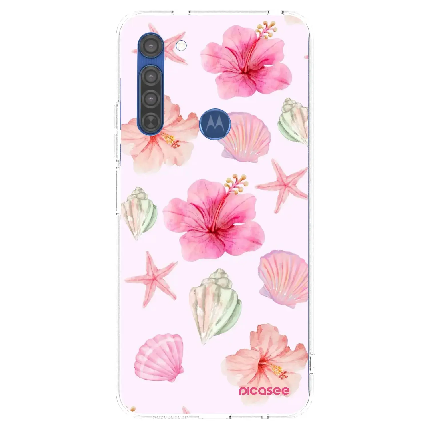 Silikonový průhledný obal pro Motorola Moto G8 - Blush Lagoon