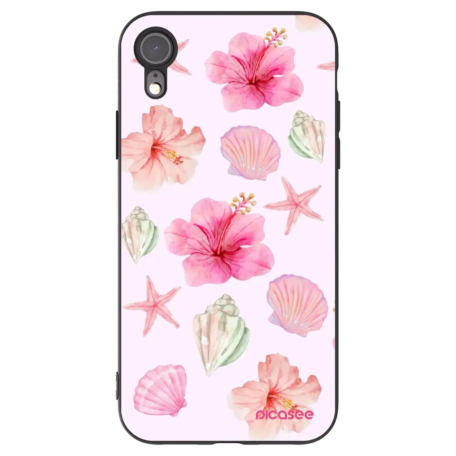 Silikonový černý obal pro Apple iPhone XR - Blush Lagoon
