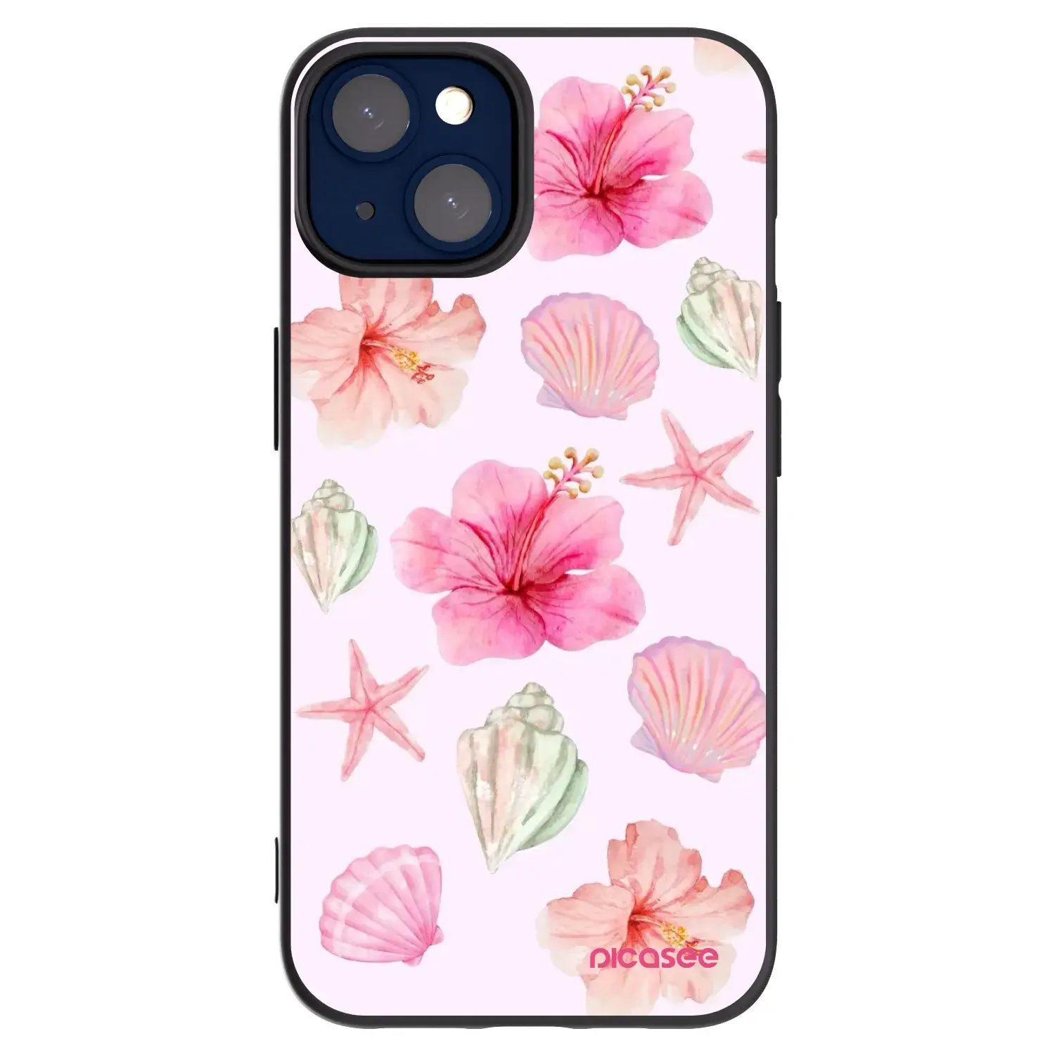 Silikonový černý obal pro Apple iPhone 14 - Blush Lagoon