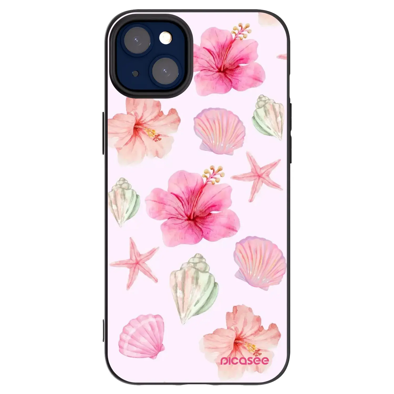 Silikonový černý obal pro Apple iPhone 14 Plus - Blush Lagoon