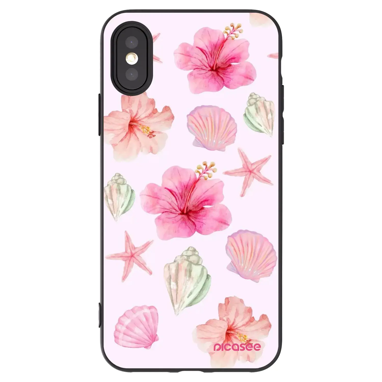 Silikonový černý obal pro Apple iPhone X/XS - Blush Lagoon