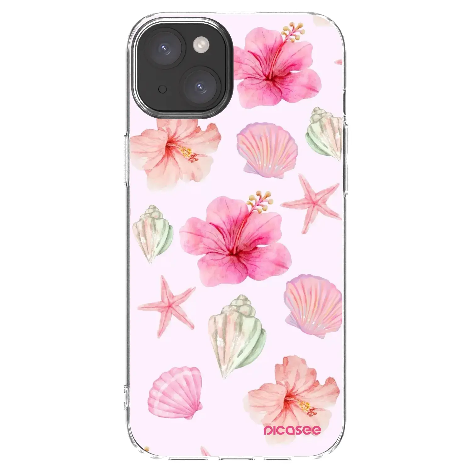 Silikonový průhledný obal pro Apple iPhone 15 Plus - Blush Lagoon