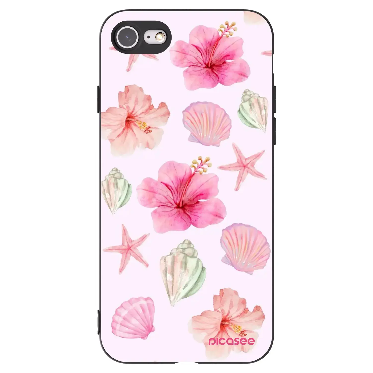 Silikonový černý obal pro Apple iPhone SE 2020 - Blush Lagoon