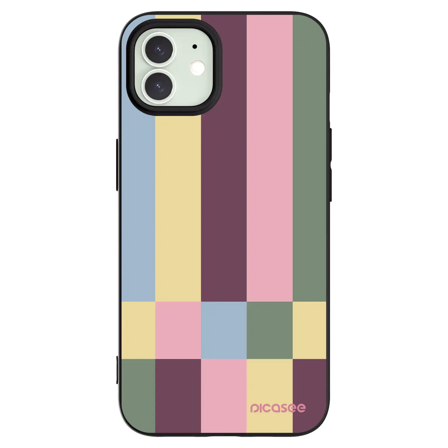 Silikonový černý obal pro Apple iPhone 12 - Lobby tiles
