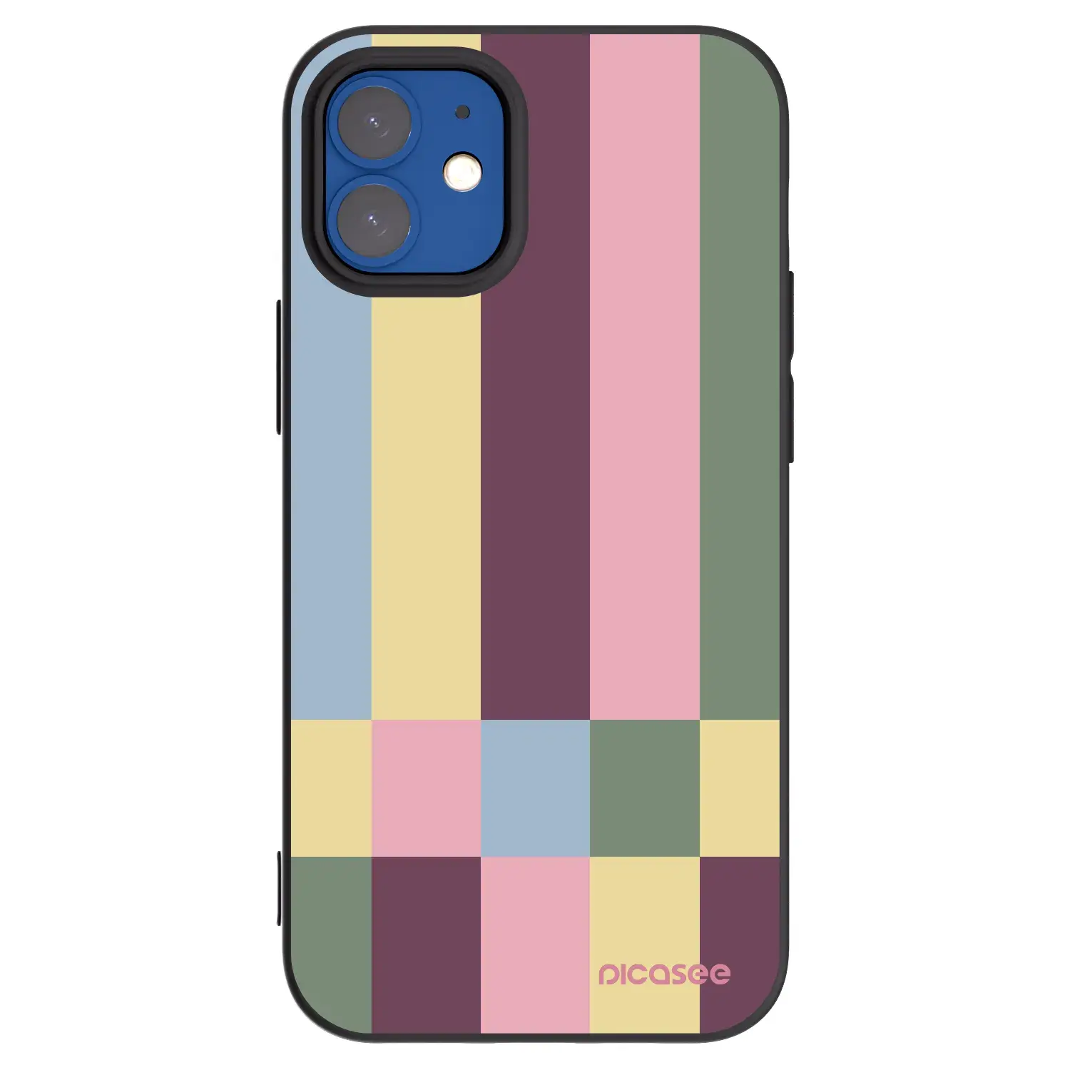 Silikonový černý obal pro Apple iPhone 12 mini - Lobby tiles