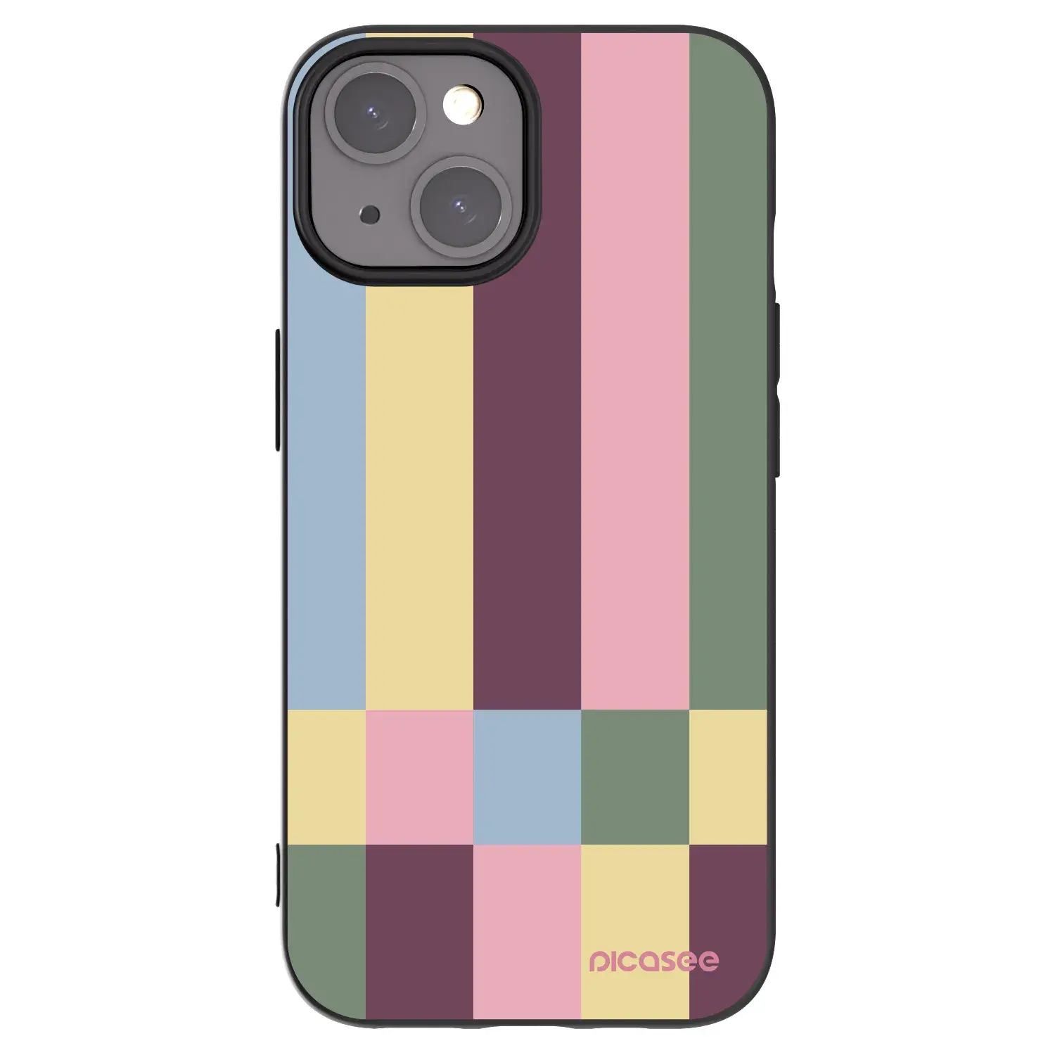 Silikonový černý obal pro Apple iPhone 15 - Lobby tiles