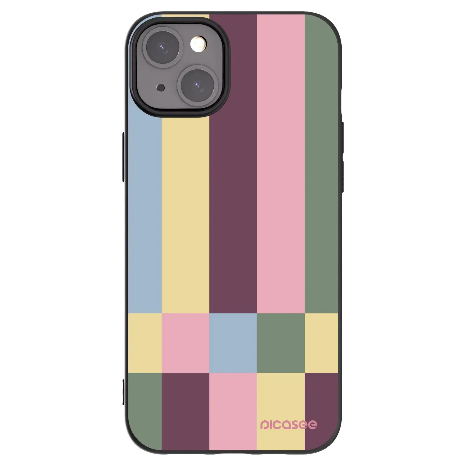 Silikonový černý obal pro Apple iPhone 15 Plus - Lobby tiles