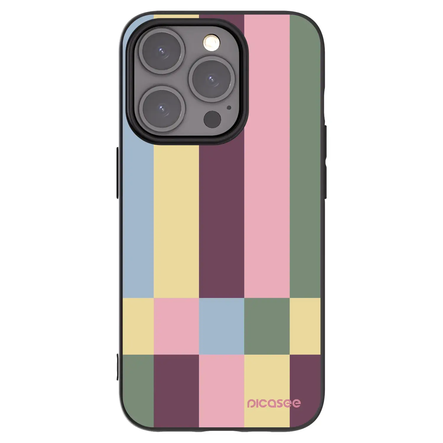 Silikonový černý obal pro Apple iPhone 15 Pro - Lobby tiles