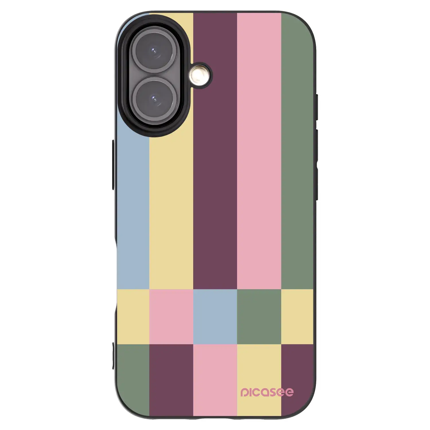 Silikonový černý obal pro Apple iPhone 16 - Lobby tiles