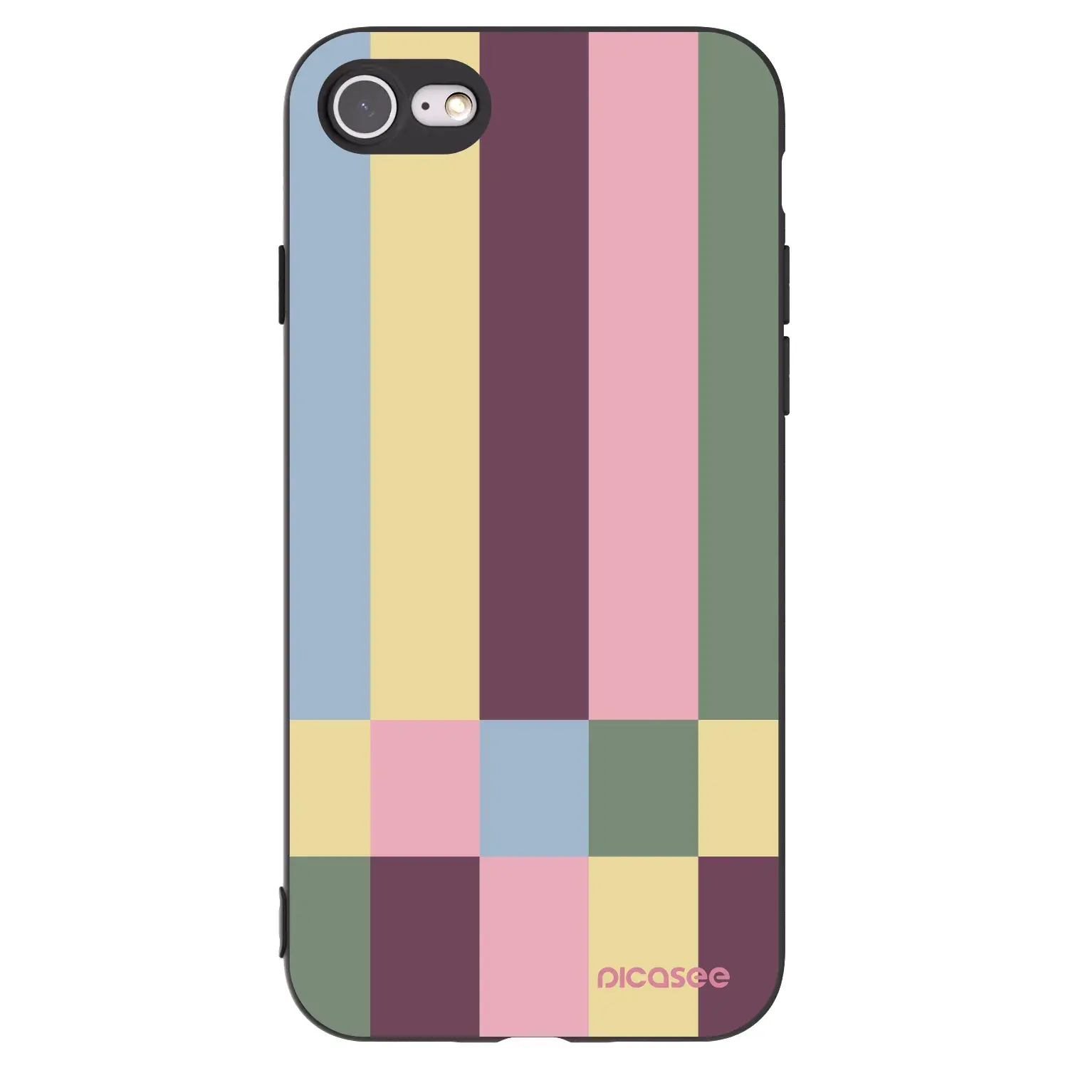 Silikonový černý obal pro Apple iPhone SE 2020 - Lobby tiles
