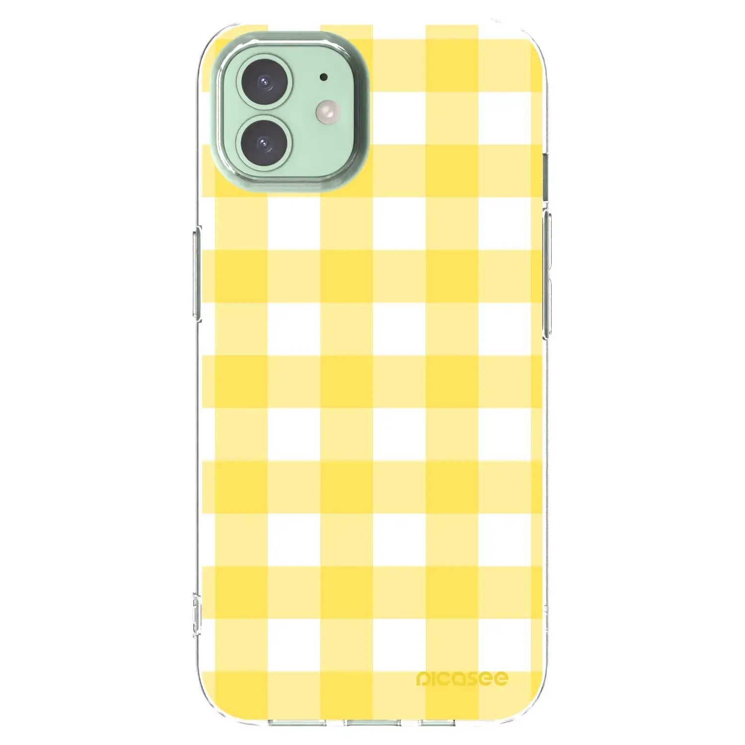 Silikonový průhledný obal pro Apple iPhone 12 - Gride lemon