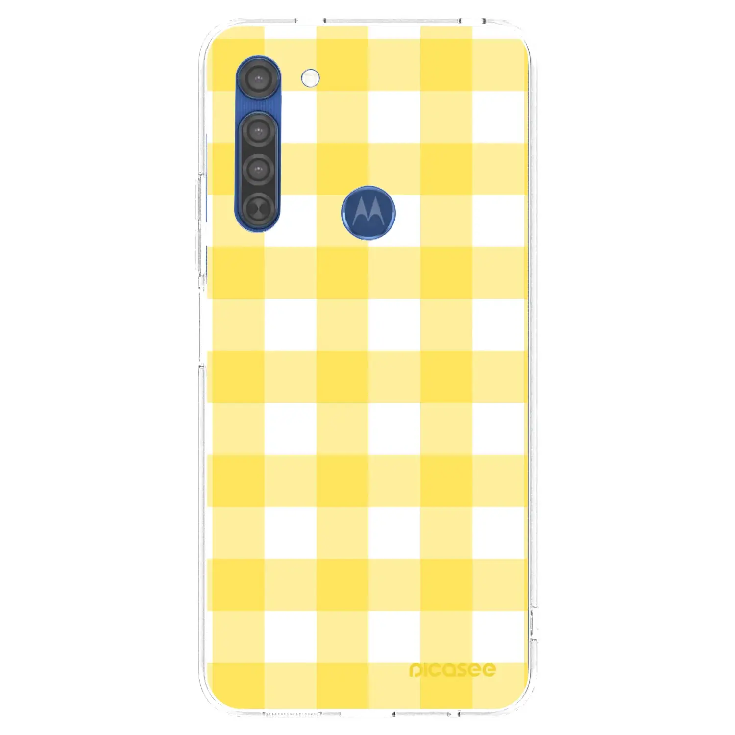 Silikonový průhledný obal pro Motorola Moto G8 - Gride lemon