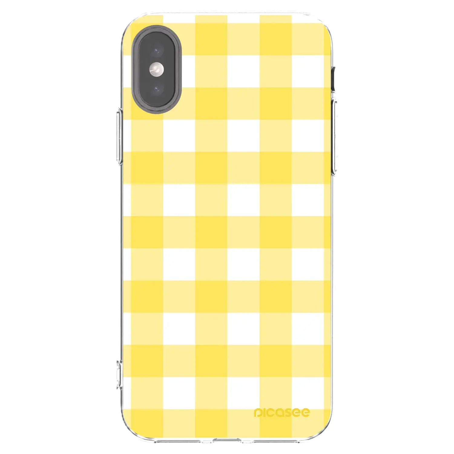 Silikonový průhledný obal pro Apple iPhone X/XS - Gride lemon