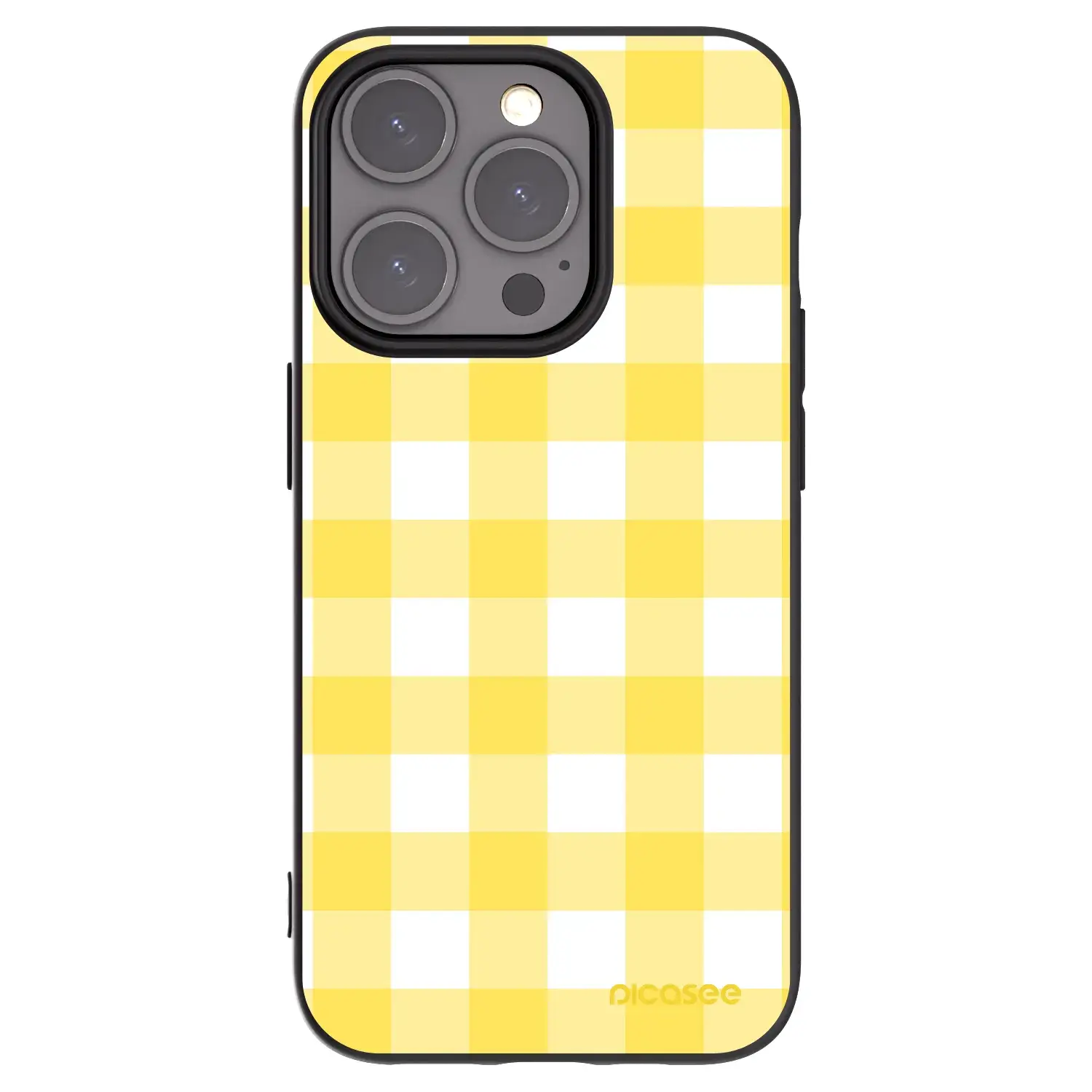 Silikonový černý obal pro Apple iPhone 15 Pro - Gride lemon