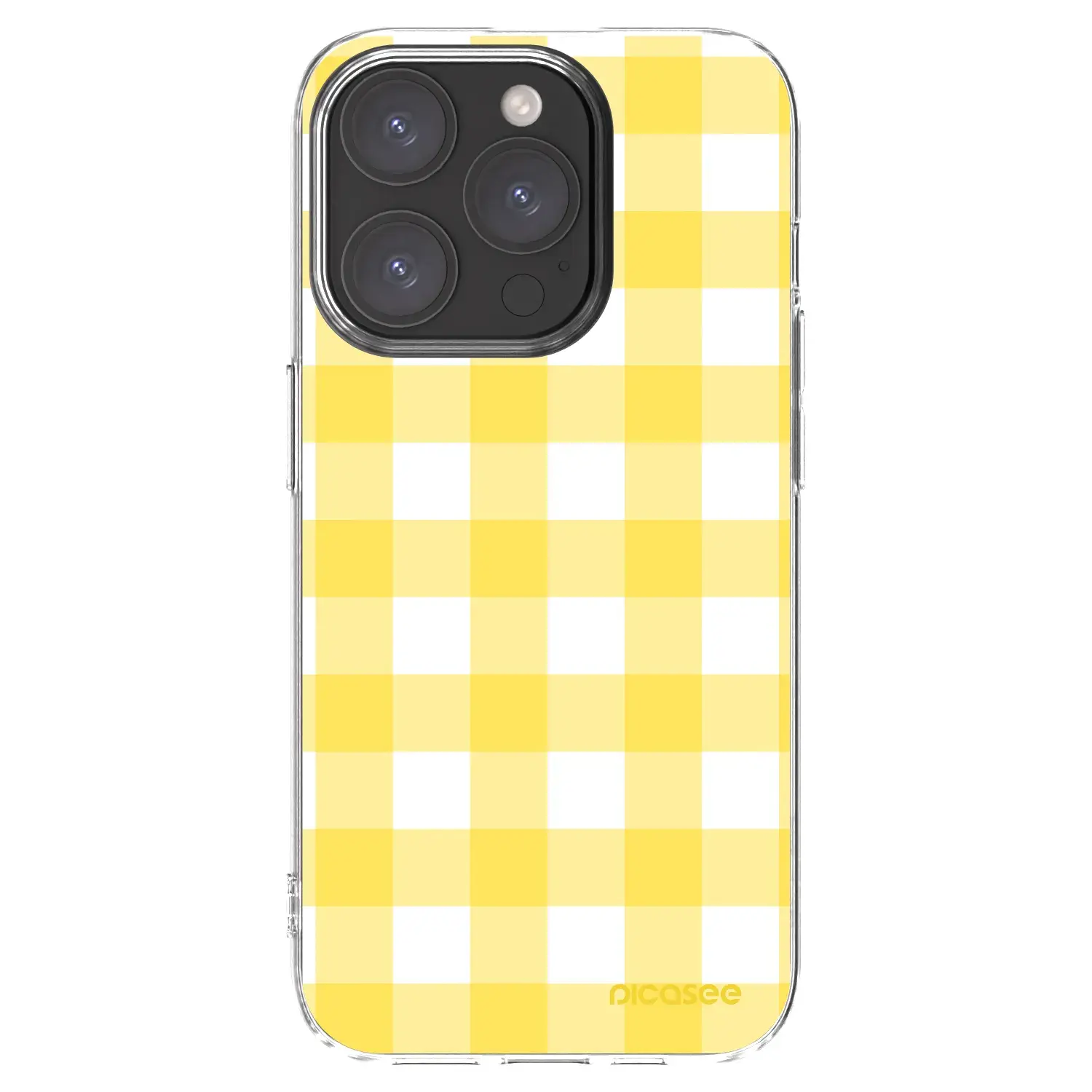 Silikonový průhledný obal pro Apple iPhone 15 Pro - Gride lemon