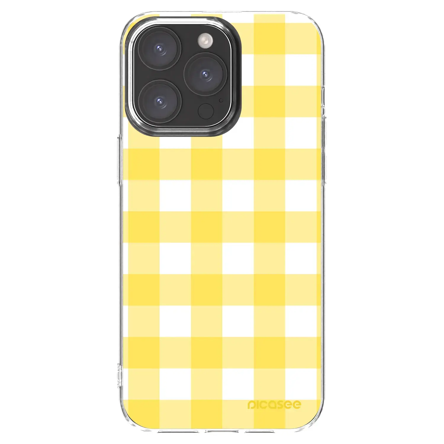 Silikonový průhledný obal pro Apple iPhone 15 Pro Max - Gride lemon