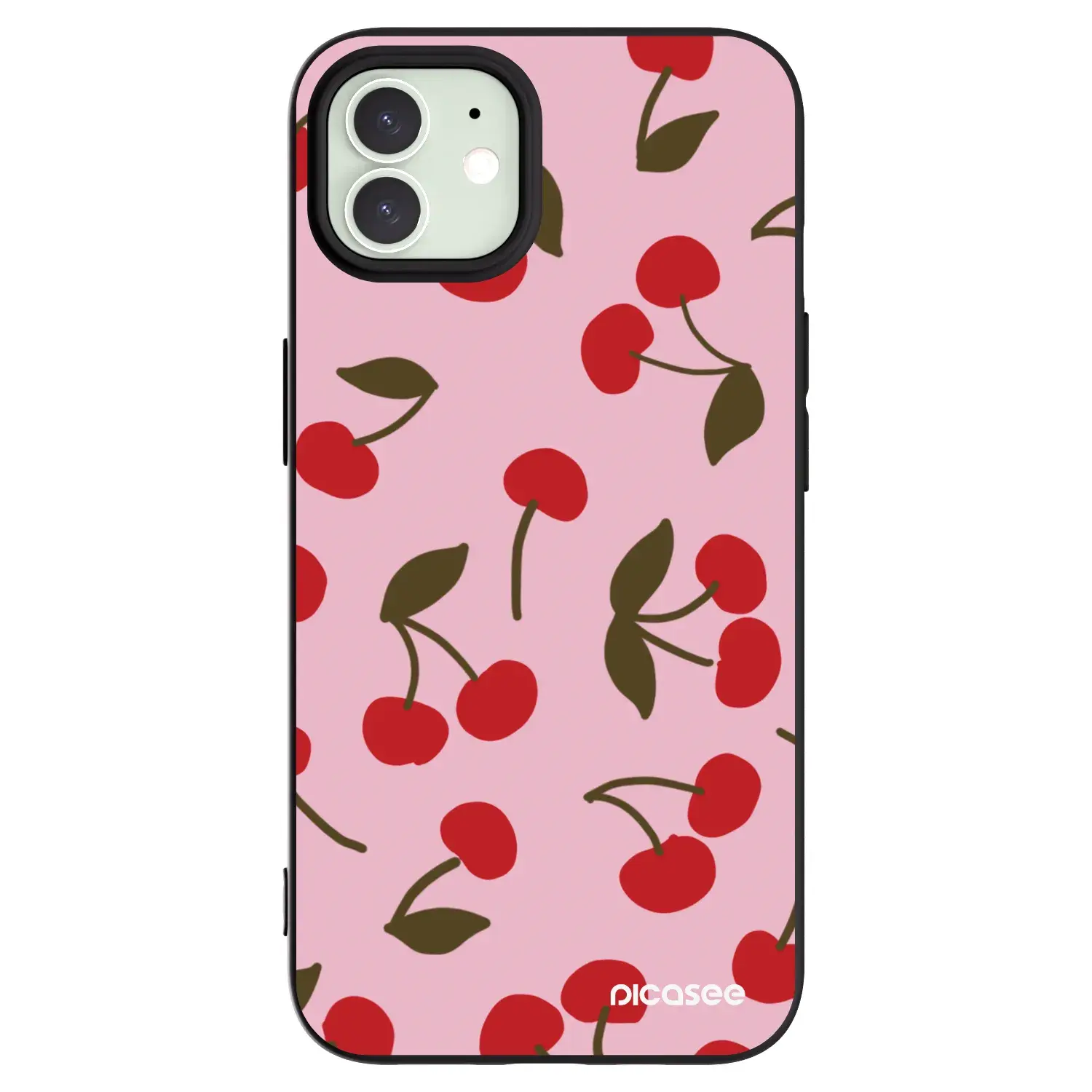 Silikonový černý obal pro Apple iPhone 12 - Cherry