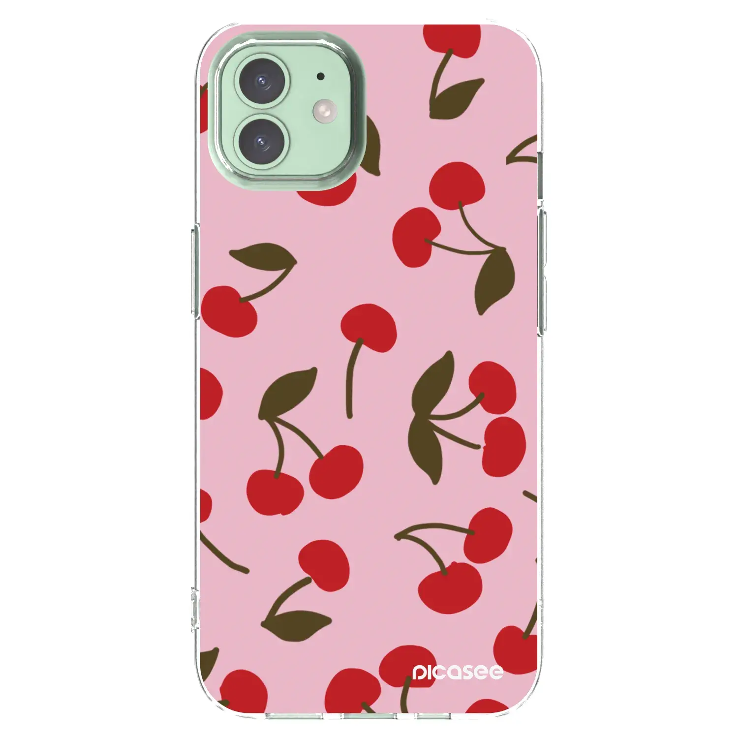 Silikonový průhledný obal pro Apple iPhone 12 - Cherry