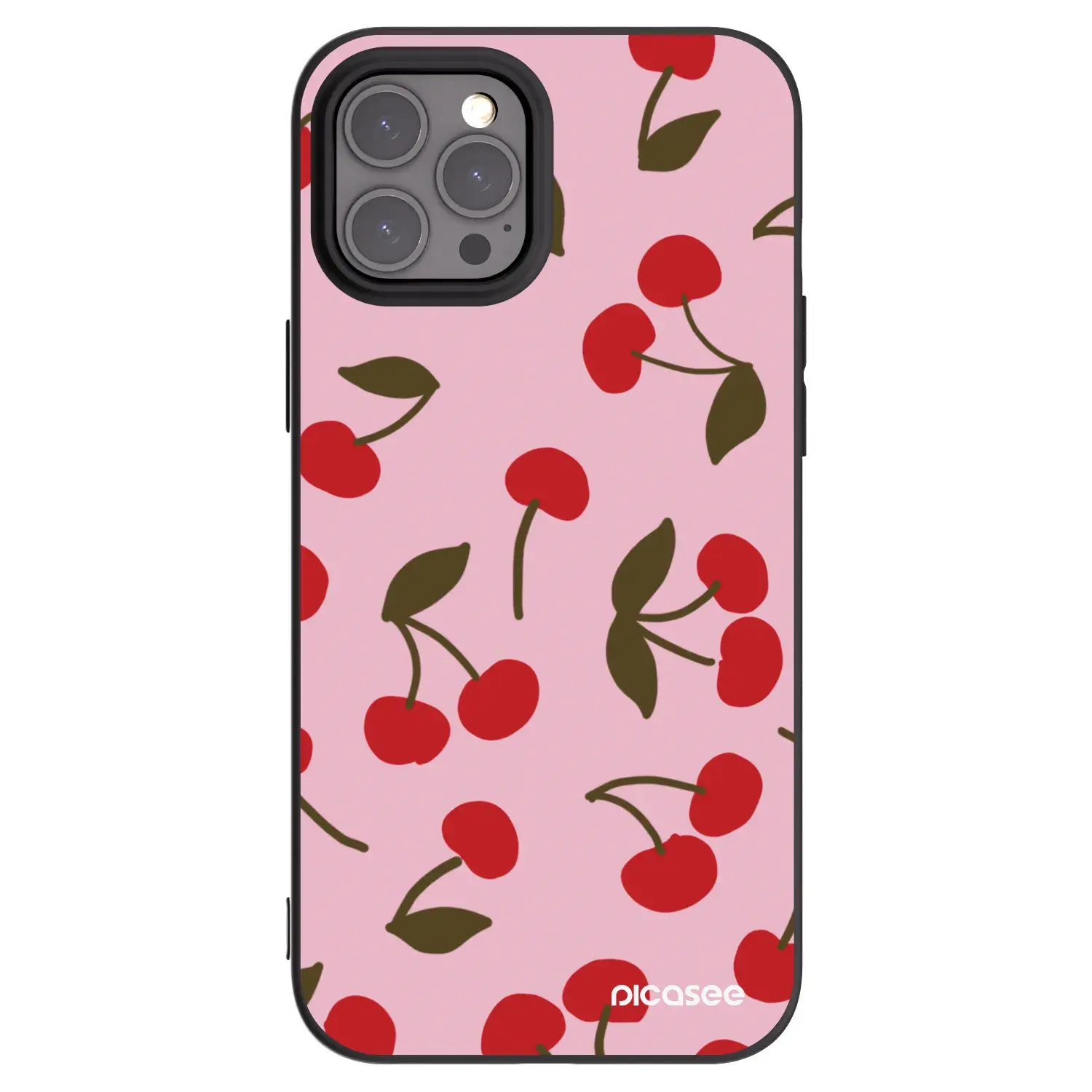 Silikonový černý obal pro Apple iPhone 12 Pro Max - Cherry