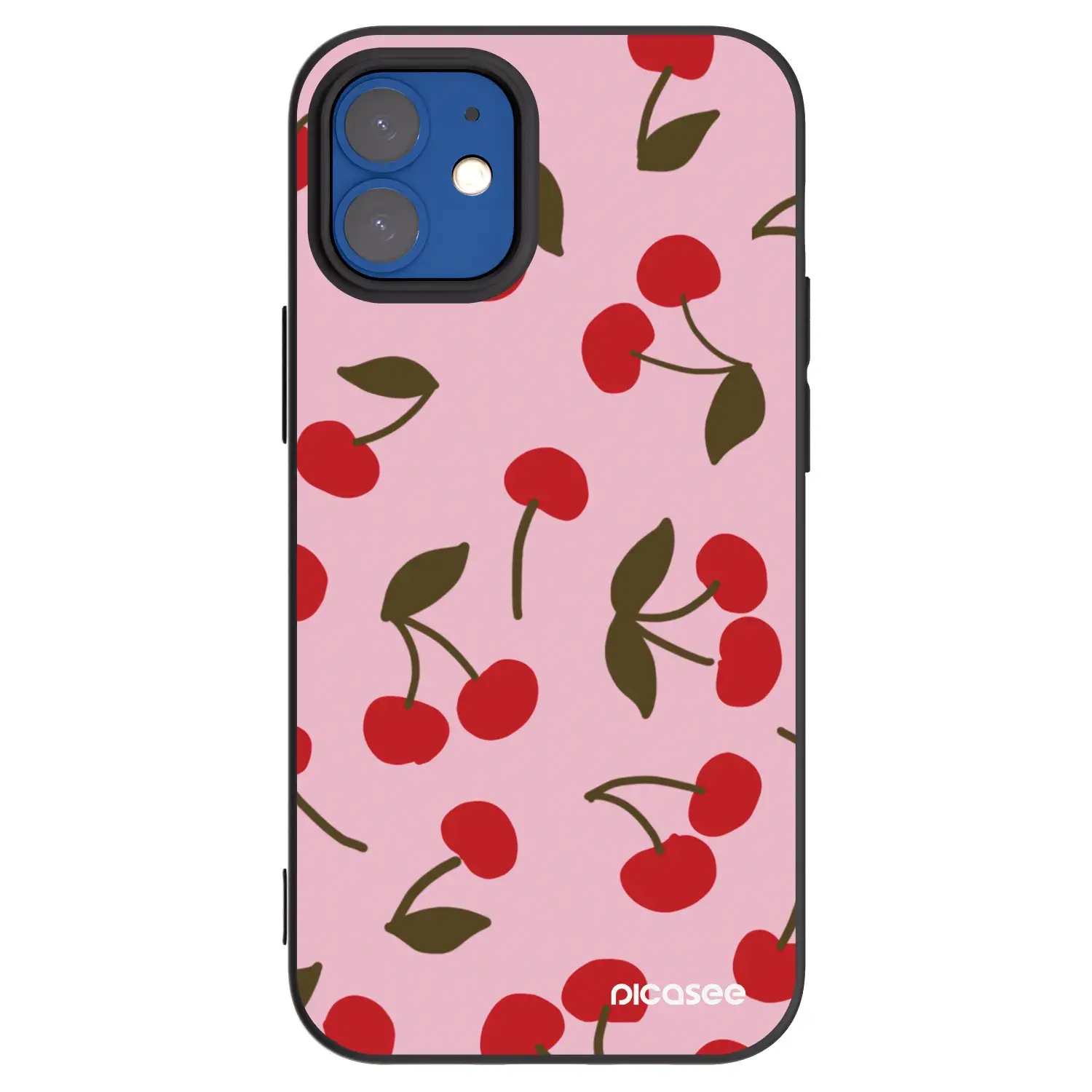 Silikonový černý obal pro Apple iPhone 12 mini - Cherry