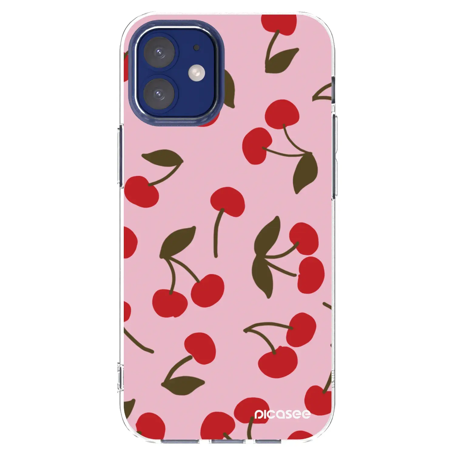 Silikonový průhledný obal pro Apple iPhone 12 mini - Cherry