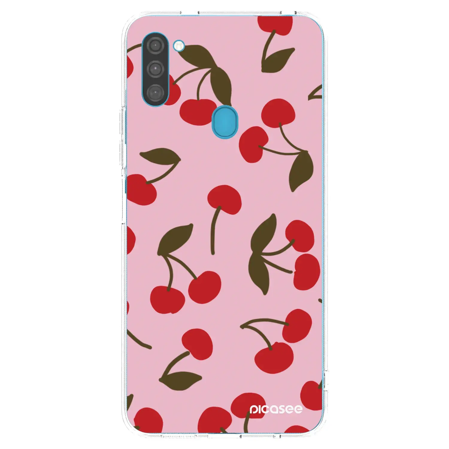 Silikonový průhledný obal pro Samsung Galaxy M11 - Cherry